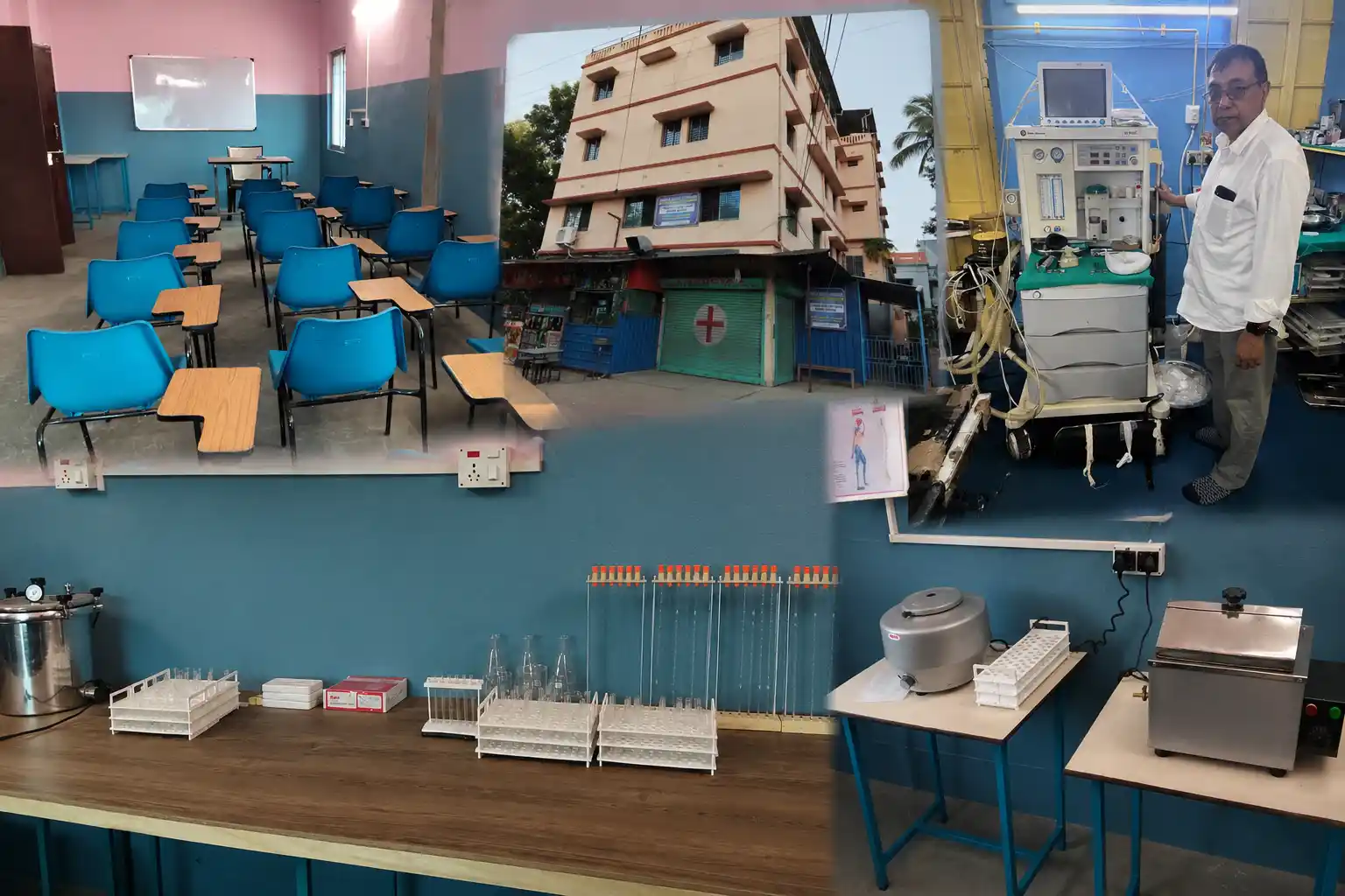Students in hands-on clinical training at a Kalyani hospital