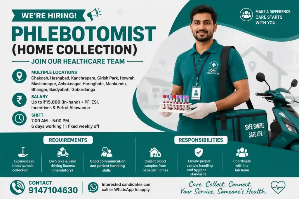 Home Collection Phlebotomists – Hiring Now